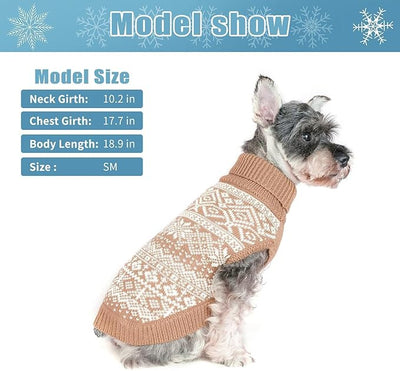 HOMIMP Dog Sweater Argyle - Warm Winter Clothes Puppy Soft Coat, Ugly Dog Sweater for Small Medium and Large Dogs, Pet Clothing Boy Girl, Cream XL