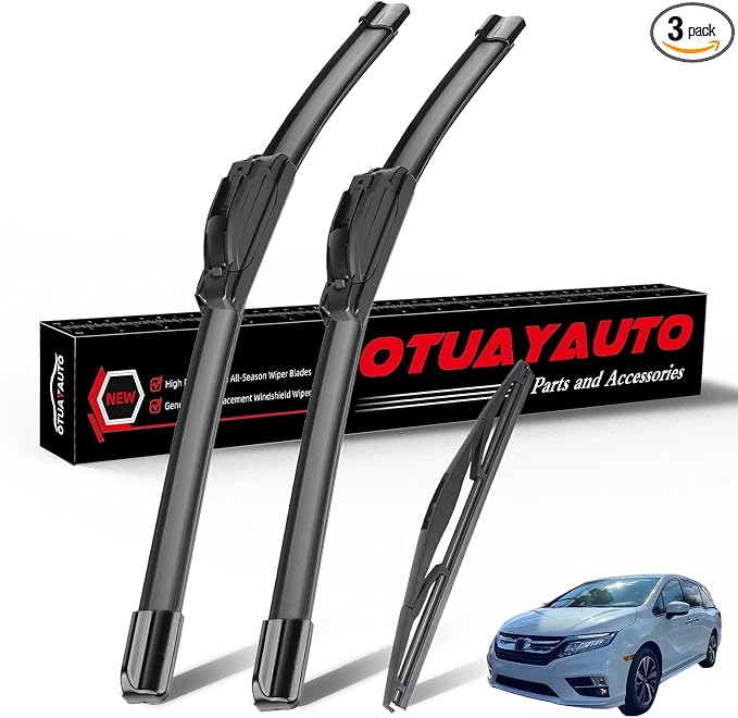 OTUAYAUTO Windshield Wiper Blades Replacement for Honda Odyssey 2005-2022 All-Extreme Weather Performance Quiet No Trace Front and Rear Wipers U/J Hook 26"+22"+16" (Pack of 3)
