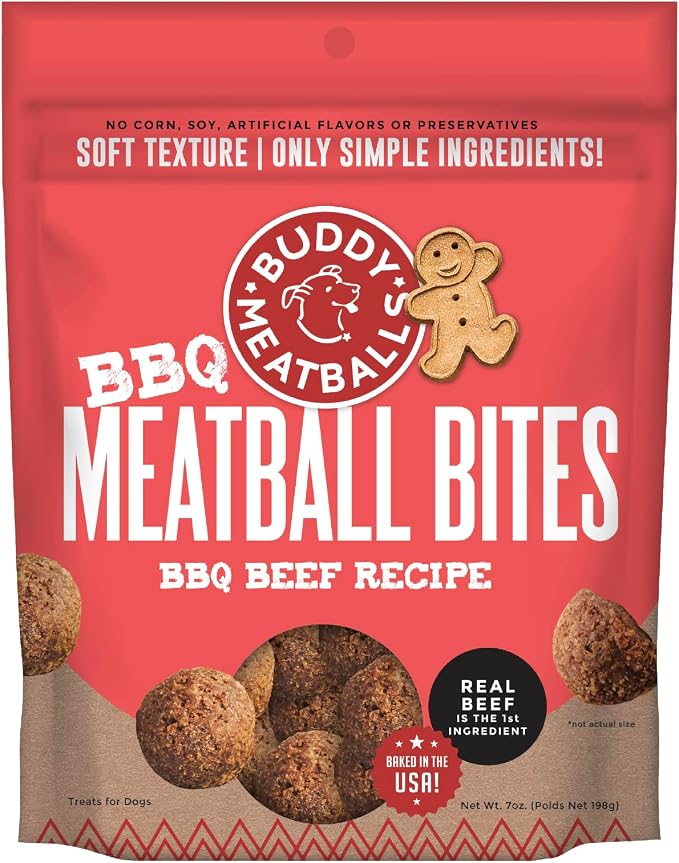 Meaty Meatball Bites Dog Treats, BBQ Beef, 7 oz. Bag