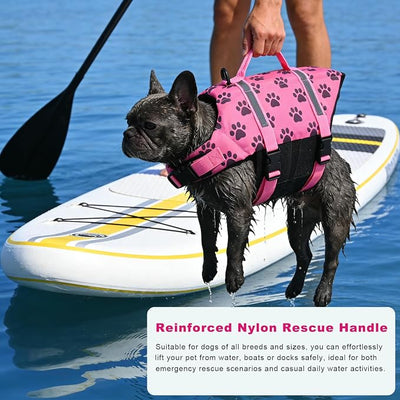Doglay Dog Life Jacket, Dog Life Vest for Swimming Boating, Adjustable Puppy Life Jacket with Reflective Stripes, Superior Buoyancy Pet Swimming Vest for Small Medium and Large Dogs