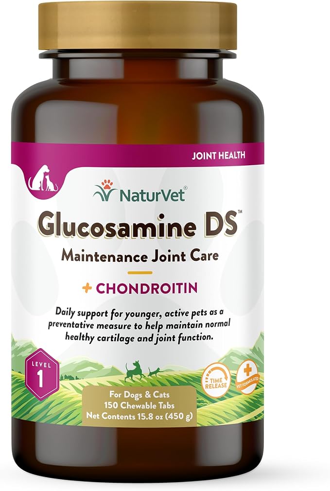 Glucosamine DS Level 1 Maintenance Care Hip & Joint Support Pet Supplement for Dogs & Cats –Glucosamine, Chondroitin, Antioxidants –Supports Cartilage, Joint Function – 150 Ct.