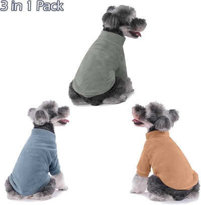 GYALAPERI Dog Sweater, 3 Pack Dog Sweaters for Small Dogs Girl Boy, Ultra Soft Warm Puppy Clothes Dog Coat for Winter (Lt Blue+Olive+Brown, Medium)