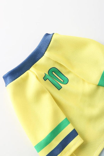 Pet Dog Jersey, Summer Cooling Mesh Fabric, Soccer Sportswear, Lightweight Football Casual Clothes for Small Dogs, Yellow, Large