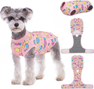 Kuoser Dog Surgery Suit Female Spay, Dog Recovery Suit Male Neuter, Pet Clothes Onesie for Surgery Anti Licking Abdominal Wounds Puppy Surgical Recovery Bodysuit Shirt, Substitute E-Collar & Cone