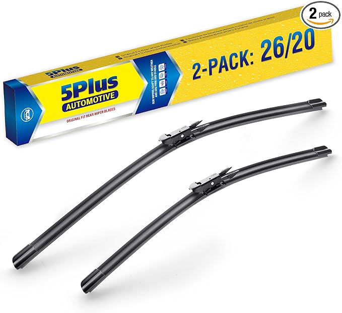 5 PLUS Custom-Fit Wipers fits Toyota Avalon 2005-2012 Wiper Blades | 26” and 20” Wiper Blade Set,All-Seasons,Streak-Free Wiping,Quiet Clear Visibility,OEM Quality,Original Equipment Replacement