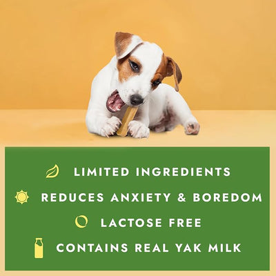 William Hunter Yak Cheese Himalayan Dog Chews - Long Lasting 100% Natural High Protein Dental Dog Chews for Aggressive Chewers (5 Pack Small)