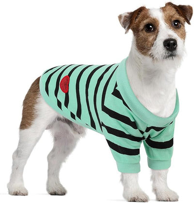 Dog Shirts for Large Dogs, Striped T-Shirts Dog Vest Pet Apparel Tee Shirts Spring Summer Suitable for Small and Medium Large Pets French Bulldog Bichon, Turquoise L