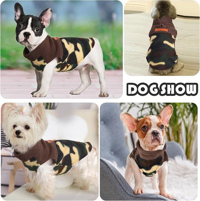 Camouflage Dog Sweater Clothes for Small Dog Girl Boy Camo Puppy Sweaters Doggie Pet Clothes Cat Apparel Coats, Medium, Camo