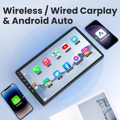 Car Radio Stereo for Jeep Patriot Compass 2010-2016: 10in 1280 * 800 IPS HD Touch Screen Replacement with Wireless CarPlay Android Auto GPS SWC Bluetooth WiFi FM Mirror Link AHD Backup Camera