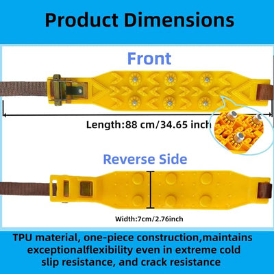 8 Pack Universal Tire Chains,Emergency Portable Snow Chains Suitable for Car, Truck, and SUV, Zip Tie Tire Chains, Adjustable Thickened Snow Tyre Chains Thickened Wear-Resistant TPU Anti-Slip Chains