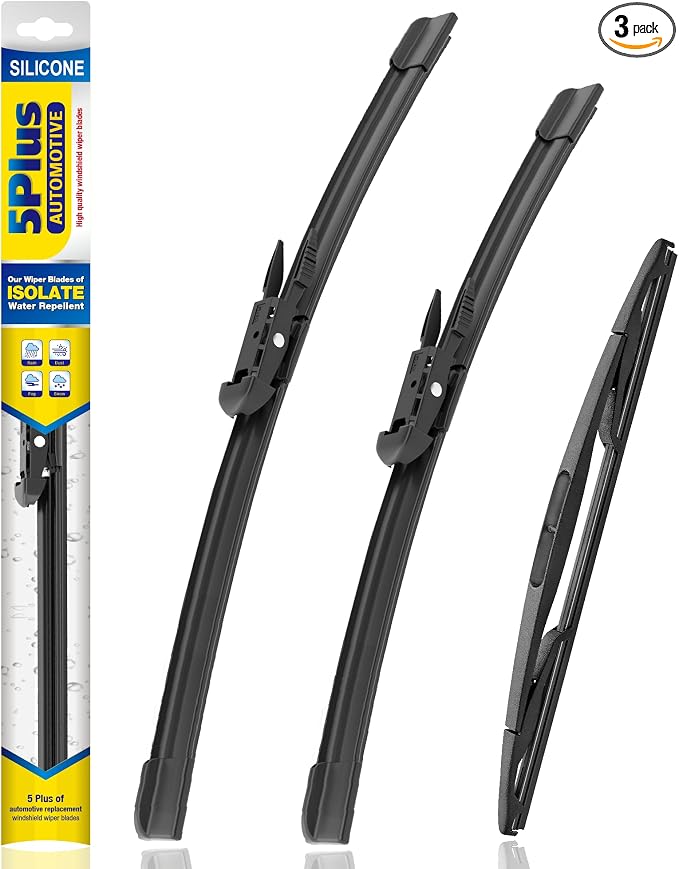 5 PLUS® Silicone Windshield Wipers Replacement for 2012 2013 2014 2015 2016 2017 Buick Enclave Wiper Blades(Set of 3),Automotive Replacement Windshield Wiper Blades For My Car-24"/21"/12"