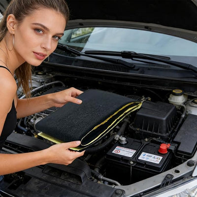 Battery Insulation for Cars Adhesive Auto Supplies | Car Battery Fireproof Blanket for Drivers Trucks SUVs RVs Sedans Fleet Managers Garage Overnight Parking Daily Commute Road