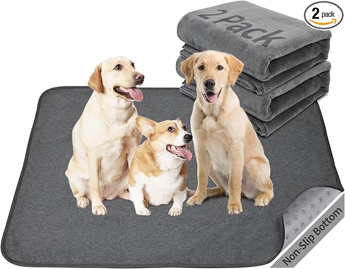 Wahsalbe Puppy Pads 2 Pack, 41x41 Washable Pee Pads Whelping Pads, Absorb Dog Mats, Non-Slip Dog Training Pads for Whelping, Potty, Training, Playpen, Crate