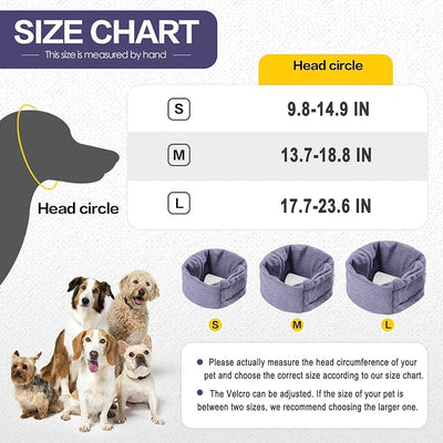 Meifsou Quiet Ears for Dogs - Adjustable Ear Covers for Noise, No Shake Dog Head Wrap, Dog Calming Hood for Thunder, Lightning, Fireworks, Vet Visits, Polyester and Stretch Cotton Blend, Purple M