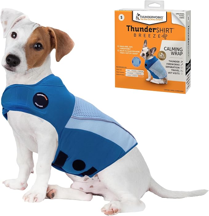 Breeze for Dogs, Small, Sky Blue, Extra Breathable Mesh Fabric, Dog Anxiety Relief Vest for Every Day Stress & Calming During Thunder Storms and Fireworks