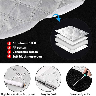 Car Windshield Snow Cover for Ford F150 Raptor R 2023-2025, Winter Frost Guard & UV Protector - Windproof, Waterproof with Magnetic Edge & Mirror Pockets,148 * 116cm