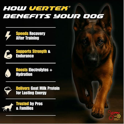 Vertex Canine Essentials High-Performance Dog Supplement – Predigested Liver, Whey & Egg Protein – Muscle Growth, Recovery, Fertility & Milk Production– Active, Working & Breeding Dogs, 4lbs Nutrition