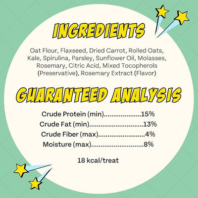 Chippin Healthy Dog Treats, All Natural Crunchy Biscuits with Real Spirulina, Kale, Oats, No Meat, Hypoallergenic, Vegan Treats for Puppy, Small, Large Dogs, 2 Pack