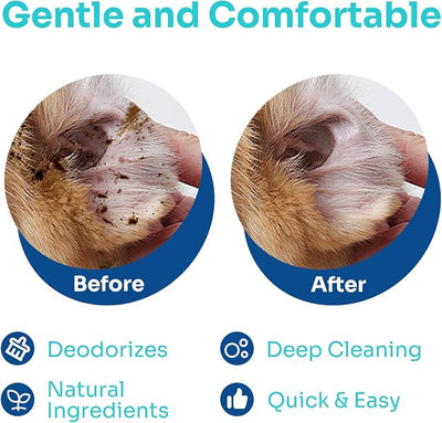 Conkote Dog Ear Cleaner Wipes 50 Count for Dogs & Cats, Cat Ear Cleaner, Reduce Plaque and Tartar, Ear Wipes for Dog Remove Ear Wax, Dirt and Debris Freshens Breath
