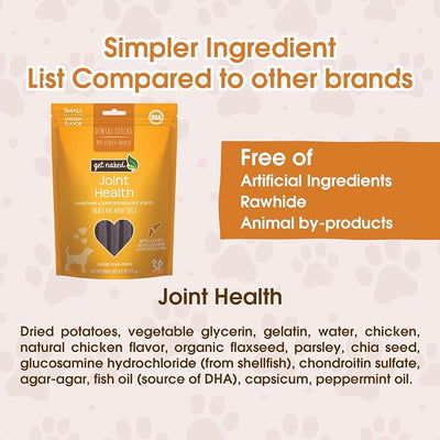 Get Naked Dental Sticks Grain-Free Chicken Flavor Dog Treats Variety Pack, Digestive Health + Skin & Coat + Joint Health + Super Antioxidant, Total 4 Bags, 24.8-oz, 64 Sticks