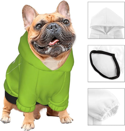 Dog Clothes, Custom Dog Hooded Sweatshirt, Personalized Pet Costume Robe Shirt with Text/Image/Club Name/Pet Shop Logo for Small Medium Large Dogs and Cats, GrassGreen, XXS