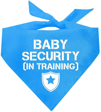 Baby Security in Training Dog Bandana | 100% Cotton Adjustable Triangle | Made in USA | New Baby | Pregnancy Announcement Photoshoot Prop | Gender Reveal | Turquoise One Size (223)