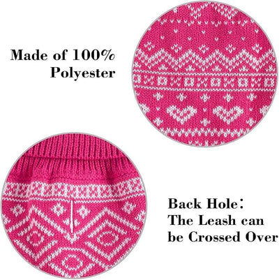 HOMIMP Dog Sweater Argyle - Warm Winter Clothes Puppy Soft Coat, Ugly Dog Sweater for Small Medium and Large Dogs, Pet Clothing Boy Girl, Pink XXS