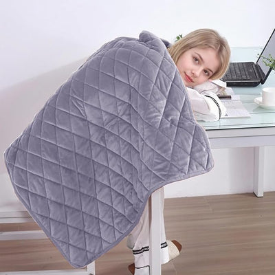 Portable Heated Blanket Soft Warm Heated Lap Rechargeable Electric Throw for Camping Car Travel Use No Battery