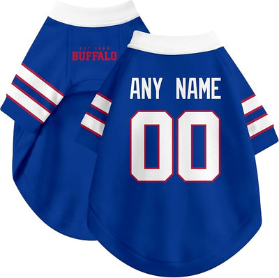 Buffalo Dog Clothes Jersey Style Personalized Pet T Shirt with Custom Name Number for Small Medium Large Dogs