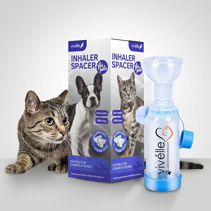 Handheld Inhaler Spacer with 2 Masks for Cats and Small Dogs Inhaler Spacer for MDI