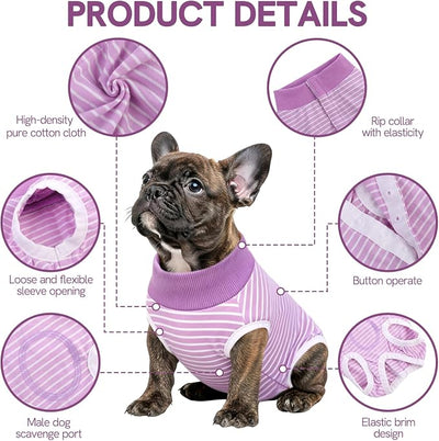 SAWMONG Recovery Suit for Dogs Female Male, Cotton Breathable Dog Onesie After Surgery Spay Neuter, Professional Dog Surgical Suit, Substitute Pet E-Collar Cone, Purple, XX-Large