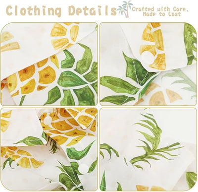Hawaiian Dog Shirt – Lightweight and Breathable Summer T-Shirt with Tropical Prints, Fun Beach Outfit for Small, Medium, and Large Dogs, Perfect for Hot Days and Outdoor Vacation.Pineapple XXL