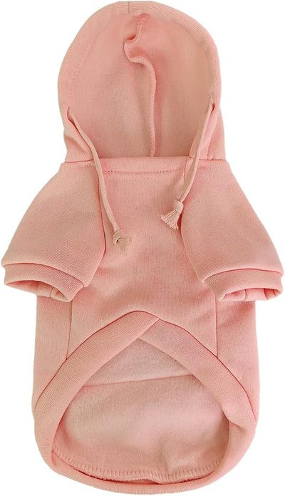 Jecikelon Dog Hoodies for Small Dogs with Zipper Pocket, Soft Fleece Puppy Clothes with Rope Hat, Warm Winter Outfits Cold Weather Coats, Cute Sweatshirt Chihuahua Costume (Pink, Medium)