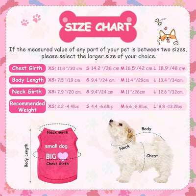 6 Pieces Dog Shirt Puppy Sweatshirt Pet Sleeveless Vest Dog Clothes Doggy Female Apparel for Small to Medium Dogs Puppy Cat(Cute Patterns,M Size)
