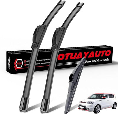OTUAYAUTO Windshield Wiper Blades Replacement for Kia Sorento 2011-2015 Soul 2010-2019 Soul EV All-Extreme Weather Performance Quiet No Trace U/J Hook Front and Rear Wipers 24"+20"+11" (Pack of 3)