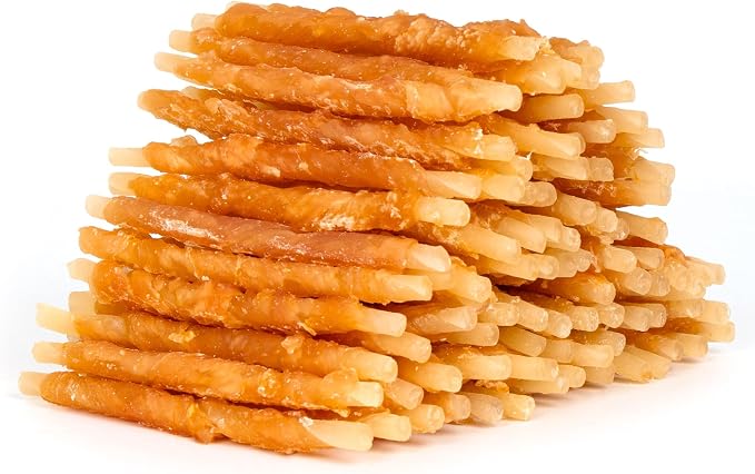 Dog Treats, 4.5-4.7 Inch Chicken Wrapped Codfish Sticks, Soft Chewy Training Treats for Small Dogs, Low-Fat Rawhide-Free Chews, 31.75 oz (90 Count)