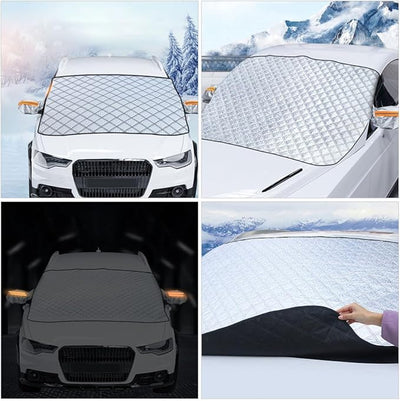 GANAZONO Car Windshield Snow Cover Frost with Pe Aluminum Film and Magnets, Strong Wind Protection, Protects Car from Snow Rain, Ice, and Yellow Sand, for Winter Use