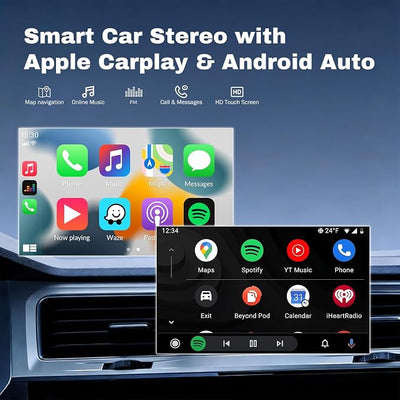 10" Android 13 Car Stereo w/Wireless Carplay Android Auto fit for Jeep Commander 2008 2009 2010 2011 Double Din Touch Screen Car Audio Receiver w/WiFi GPS Bluetooth AHD Backup Camera Mic