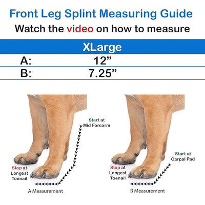 Standard Front Leg Brace for Dogs with Injuries, Arthritis, or Licking Prevention, Durable & Lightweight Post-Surgery Protection for Pets - XL