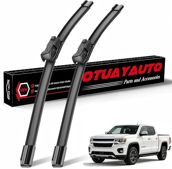 OTUAYAUTO Windshield Wiper Blades Replacement for 2015-2018 Chevrolet Colorado, 2015-2018 GMC Canyon All-Extreme Weather Performance Quiet No Trace Front Window Wipers Top Lock 22"+18" (Pcak of 2)