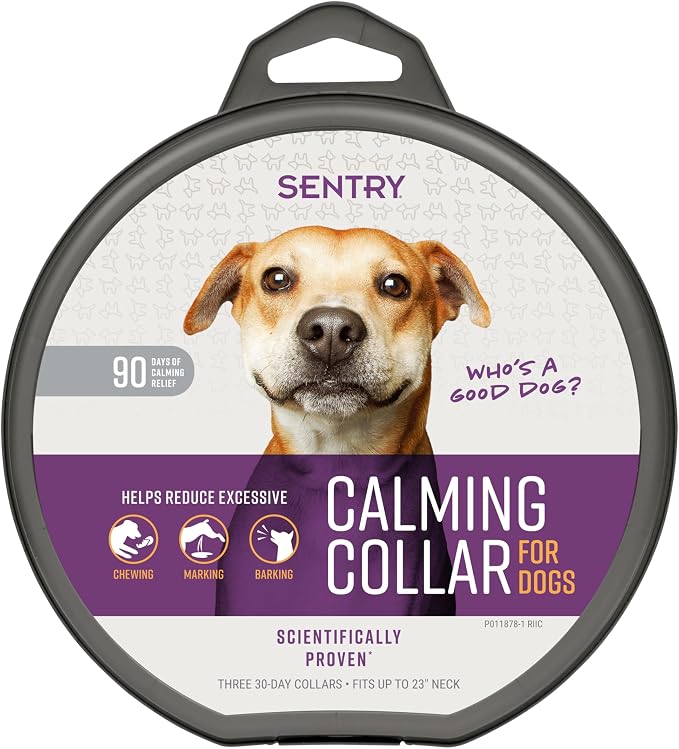 PET CARE Calming Collar For Dogs, Anxiety Reducing Pheromone Collar, Releases Pheromones for 30 Days, Helps Calm During Loud Noises and Separation, 3 Count