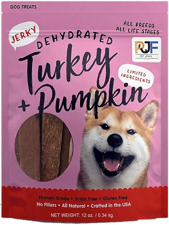Turkey & Pumpkin 12 oz. Dog Jerky Treat | Human Grade | High Protein