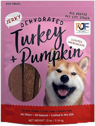 Turkey & Pumpkin 12 oz. Dog Jerky Treat | Human Grade | High Protein