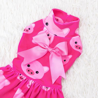 CuteBone Turtleneck Dog Velvet Dress Puppy Skirt Costume Pet Clothes Cat Apparel with Bow Hair Rope for Small Dogs CVD06XS