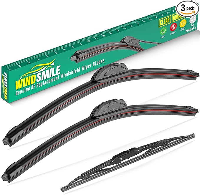 24" 20" 10" Windshield Wiper Blades Replacement for Chevy Chevrolet Traverse 2018-2024 / GMC Acadia 2017-2023 Premium All Weather Front Rear Wipers Set - OEM Quality (Pack of 3)