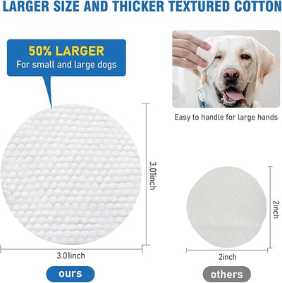 Dog Eye Wipes, Tear Stain Wipes for Dogs, Big & Thick Cat Eye Wipes for Dogs, Mild Ingredient,Texturized & Presoaked Pet Eye Cleaner Pad for Discharge Crust Booger,100 Ct,Unscented
