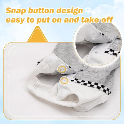 Dog Surgical Suit - Recovery Onesie for Dogs After Surgery, Spayed Female/Male Puppy, Breathable Anti-Lick Clothes, Alternative to Cone(Grey and White-xs)