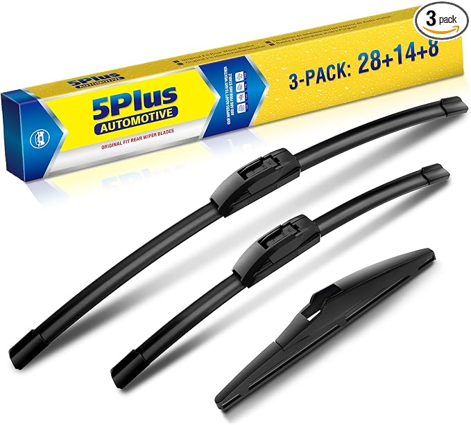 5 PLUS Custom-Fit Wipers fits Toyota Prius C 2012-2019 Windshield Wipers | 28"+14"+8" Front Rear Wipers Set,OEM Original Equipment Replacement,All-Seasons,Streak-Free Wiping,Quiet Clear Visibility