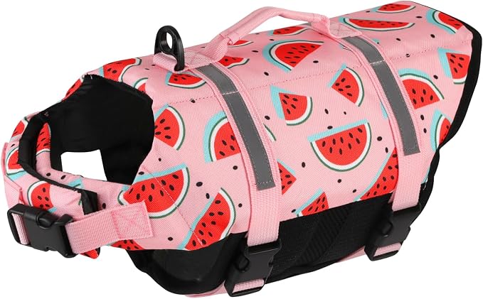 Doglay Dog Life Jacket, Dog Life Vest for Swimming Boating, Adjustable Puppy Life Jacket with Reflective Stripes, Superior Buoyancy Pet Swimming Vest for Small Medium and Large Dogs