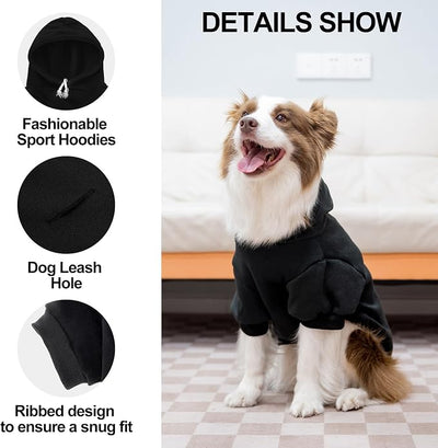 EXPAWLORER Valentine's Day Dog Hoodie-Soft and Warm Dog Sweaters, Pet Clothes Autumn Winter Coat Sweatshirt with Print for Puppy,Cat, Small Medium Large Dogs,Black S-Medium